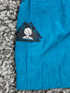 Vintage 90s Above The Rim Hoopwear Windbreaker Jacket Mens Grey Teal 1/4 Zip XL