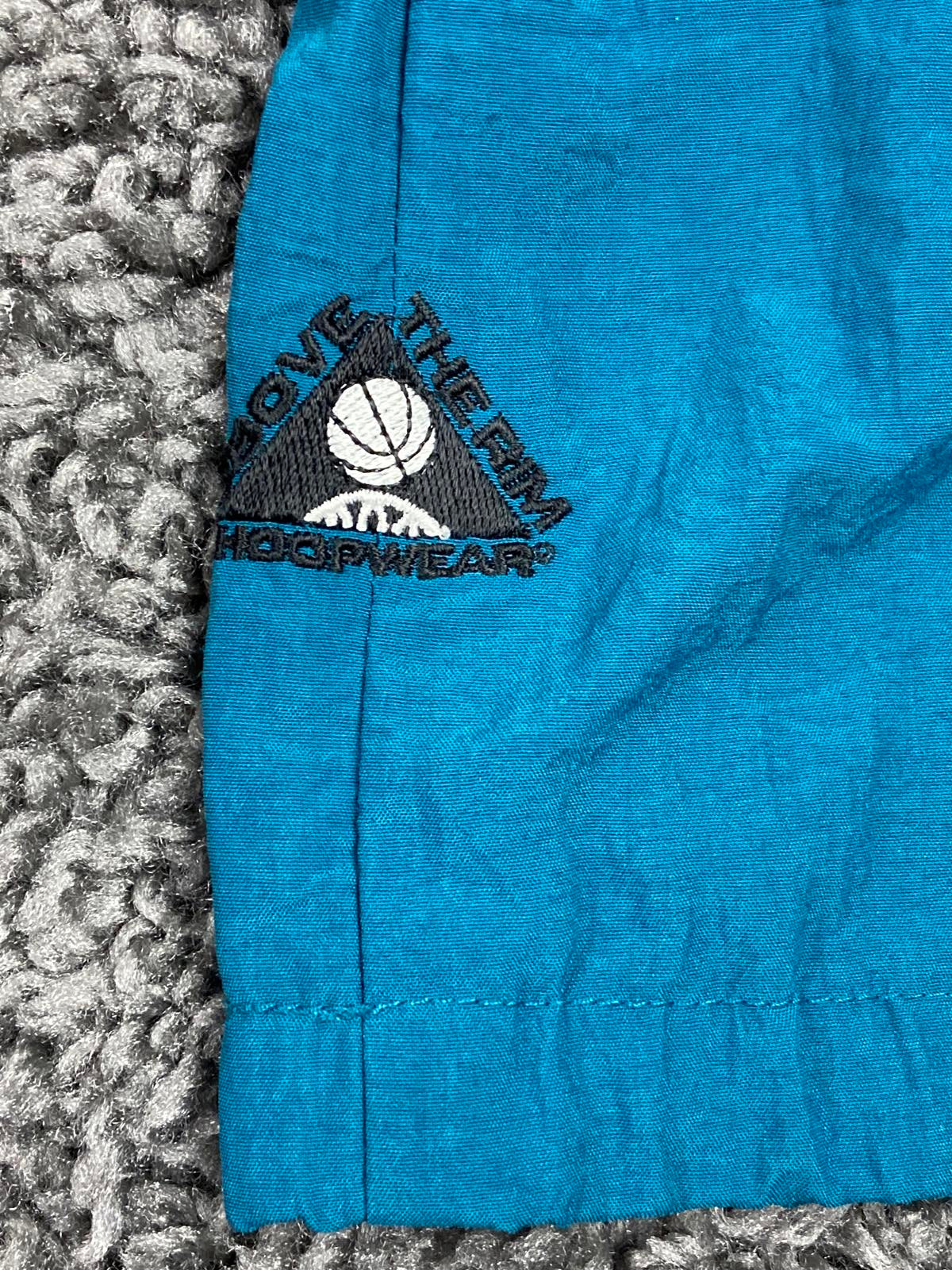 Vintage 90s Above The Rim Hoopwear Windbreaker Jacket Mens Grey Teal 1/4 Zip XL