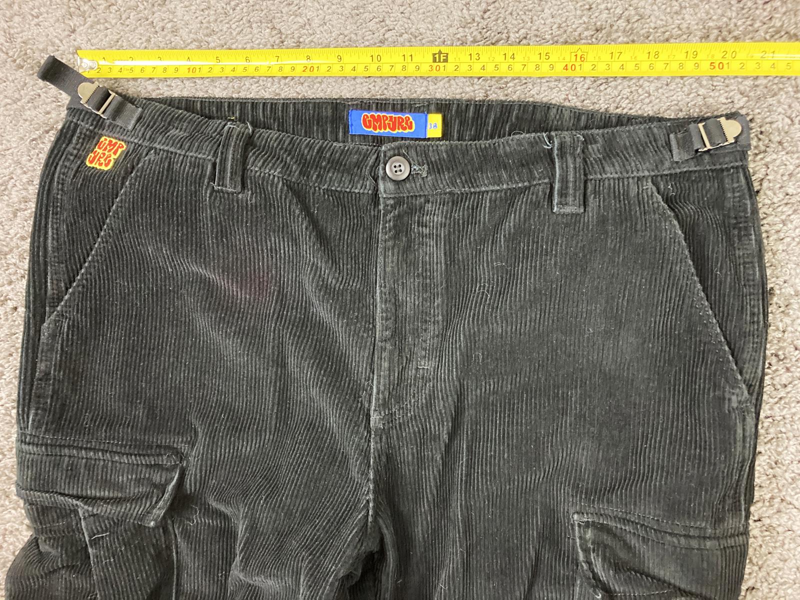 Empyre Relax Black Corduroy Cargo Pants Men's Loose Fit Baggy Skater Size 38x30