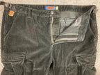 Empyre Relax Black Corduroy Cargo Pants Men's Loose Fit Baggy Skater Size 38x30