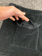 Empyre Relax Black Corduroy Cargo Pants Men's Loose Fit Baggy Skater Size 38x30