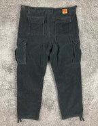 Empyre Relax Black Corduroy Cargo Pants Men's Loose Fit Baggy Skater Size 38x30