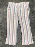 Bella Dahl Striped Linen Blend Drawstring Lounge Pants Womens Large