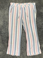 Bella Dahl Striped Linen Blend Drawstring Lounge Pants Womens Large