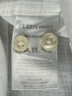David Naman Mens M White 100% Linen Band Collar Mandarin Shirt Long Sleeve