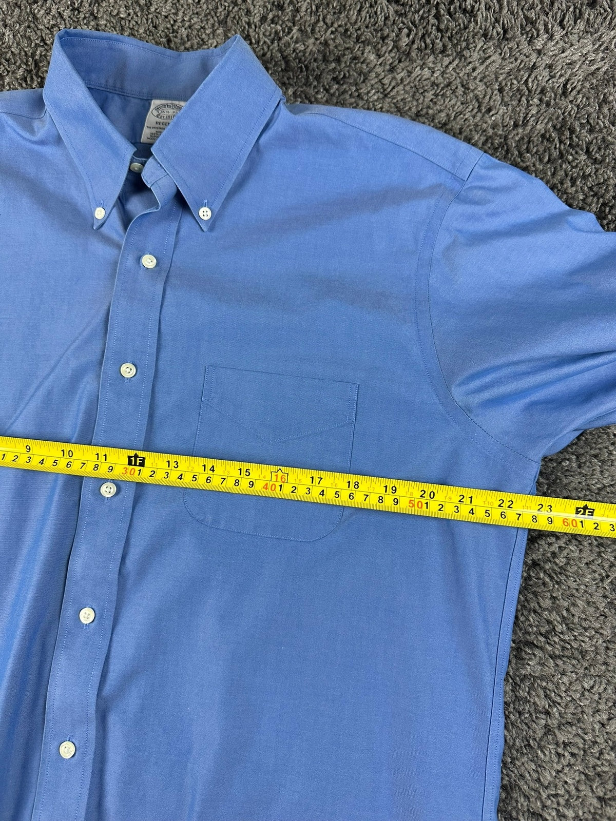 Brooks Brothers Regent Mens 16.5/35 Blue Non Iron Supima Cotton Dress Shirt
