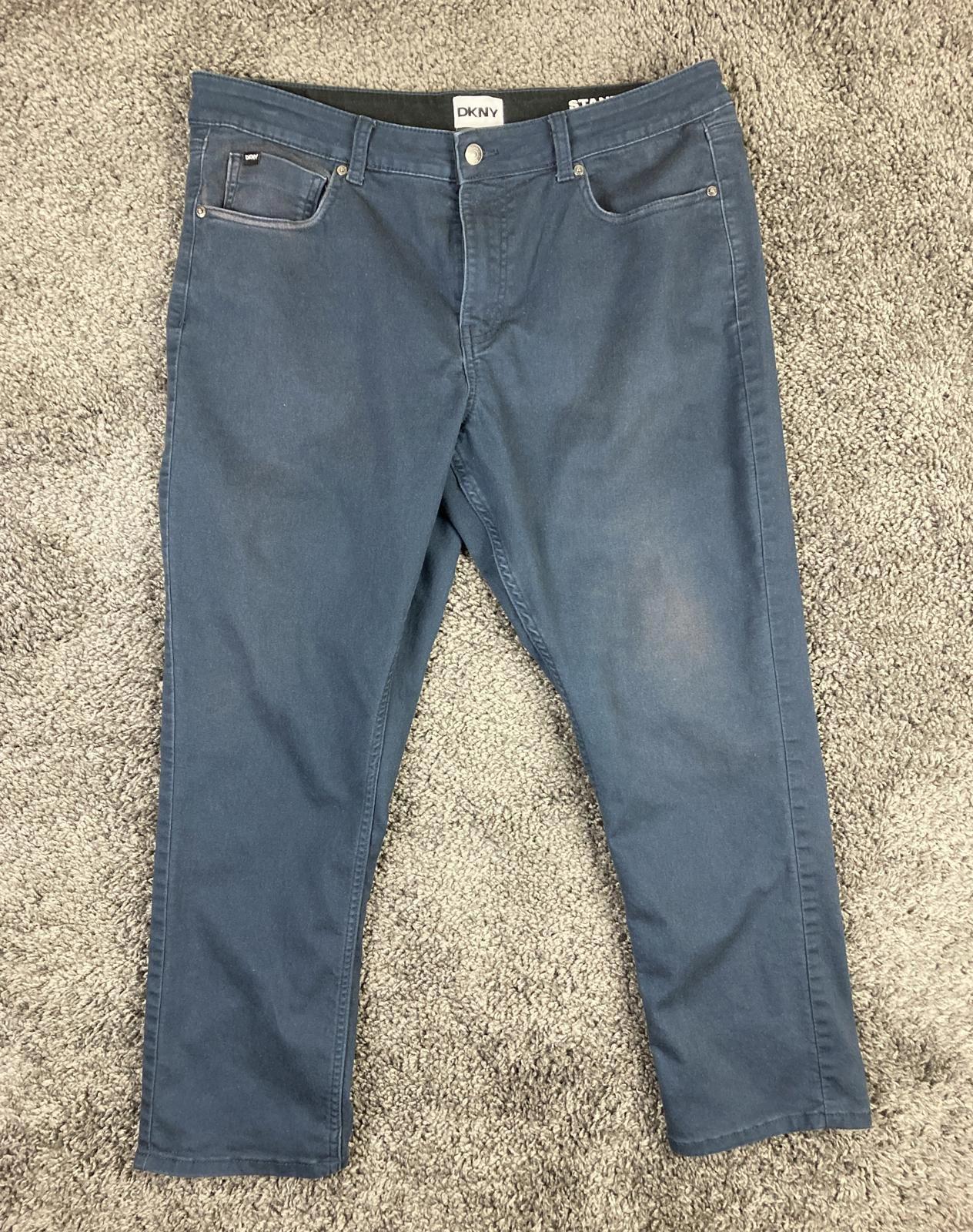 DKNY Stanton Slim Fit Ultimate Stretch Men's Pants Blue 5-Pocket Chino Sz 36x29