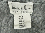 Nicole Miller New York Womens Utility Jumpsuit Size 8 Gray Linen Blend Belted
