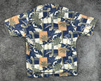 AFTCO Bluewater Mens Large L Hawaiian Fishing Shirt Marlin Sailfish Tropical