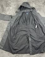 French Connection Womens Hooded Trench Coat Black Size 6 Anorak Rain Jacket