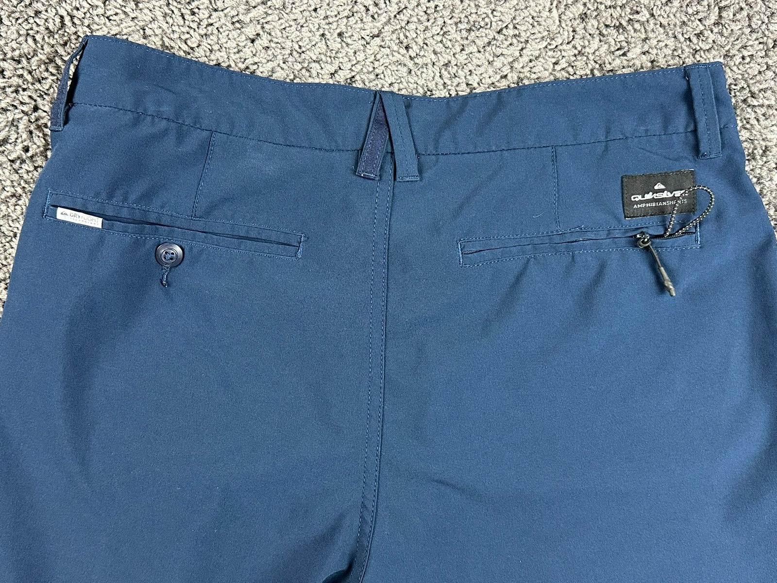 Quiksilver Amphibian Boardshorts Mens 30 Navy DryFlight Hybrid Stretch 9" Inseam