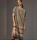 Daily Practice by Anthropologie Women Fair Isle Sweater Dress Small Sage Green