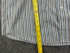 Faconnable Mens XL Shirt Classique Deauville BrownBlue Striped Button Up