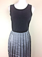 Hillard & Hanson Womens Black Silver Velvet Pleated Dress Jacket Set Sz 8 Formal