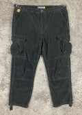 Empyre Relax Black Corduroy Cargo Pants Men's Loose Fit Baggy Skater Size 38x30