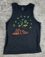 Coachella 2016 Music Festival Tank Top Mens L Black Graphic Concert Band Lineup