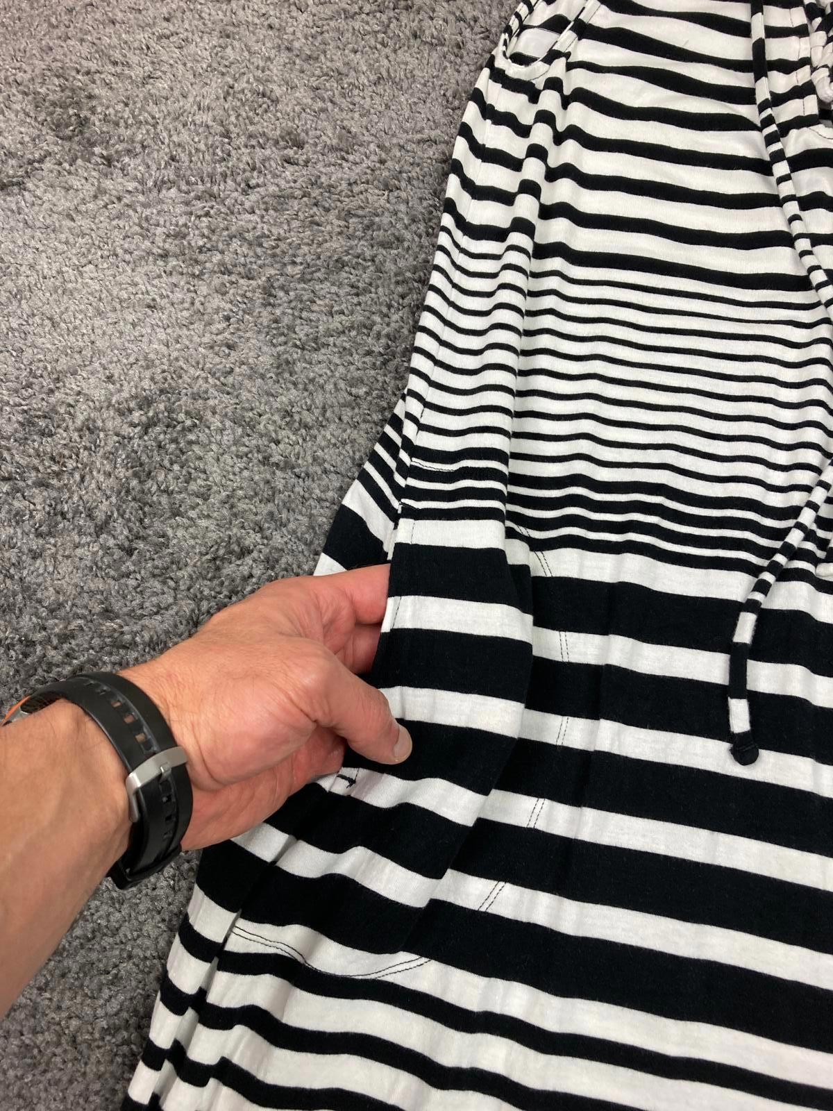 Tommy Bahama Dress Black White Striped Lace-Up Pockets Tank Women’s Small