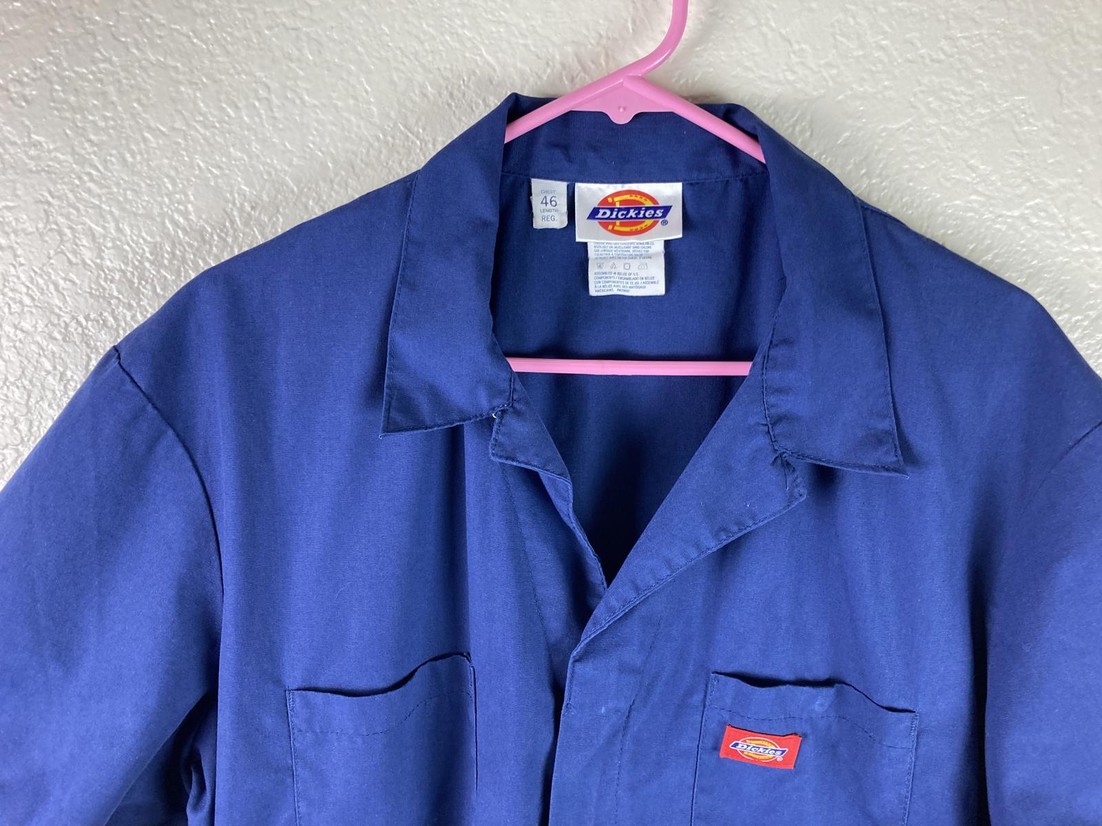 Dickies Blue Short Sleeve Work Jumpsuit Coveralls Men's Chest 46 Length Regular