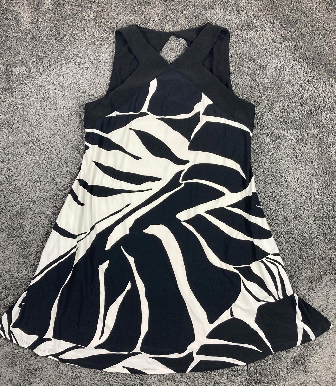 Lauren Ralph Lauren Women’s 10 Black White Tropical Cutout Dress w/Pockets