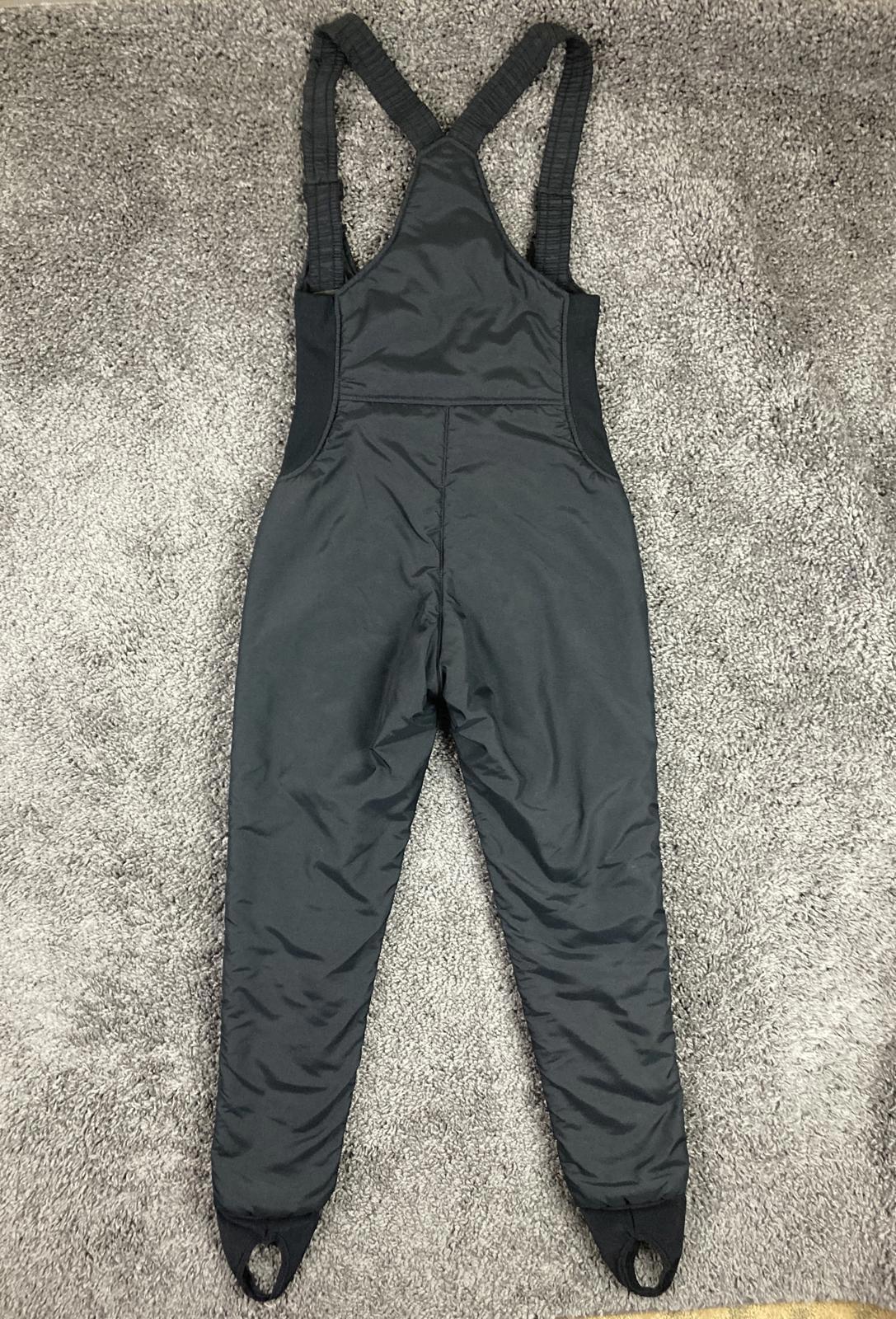 VTG Black Bear Insulated Snow Bib Overalls Black Ski Suit Pants Youth/Adult XS