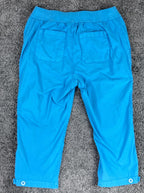Soft Surroundings Cargo Capri Pants Petite Small Turquoise Blue Stretch