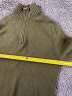 Polo Ralph Lauren Mens Quarter Zip Sweater Medium Olive Green Cotton Cashmere