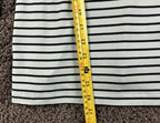 J.Jill Wearever Striped Top Womens Large Aqua Navy Button Cuff 3/4 Sleeve NWT
