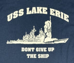 USS Lake Erie CG-70 Mens 2XL Navy Blue US Navy Cruiser Graphic T Shirt NWT