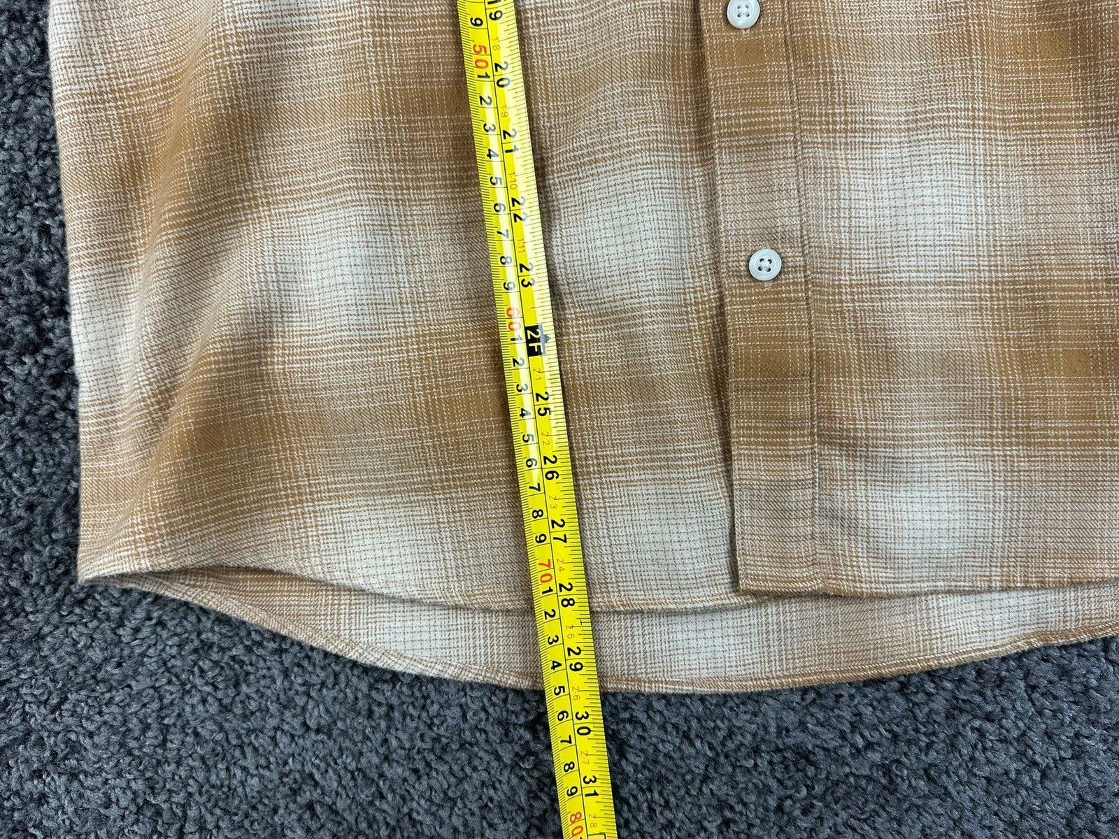 Linksoul Plaid Button Up Shirt Mens XL Tan Cream Long Sleeve