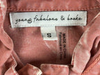 Young Fabulous & Broke Womens Shirt Dress Small Pink Mineral Wash Ruched Tencel