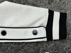 Karl Lagerfeld Paris Womens Small Track Jacket White Black Snap Sleeve Full Zip