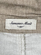 Samansa Mos2 Hooded Wrap Coatigan Long Coat Womens M Beige Cotton Pockets