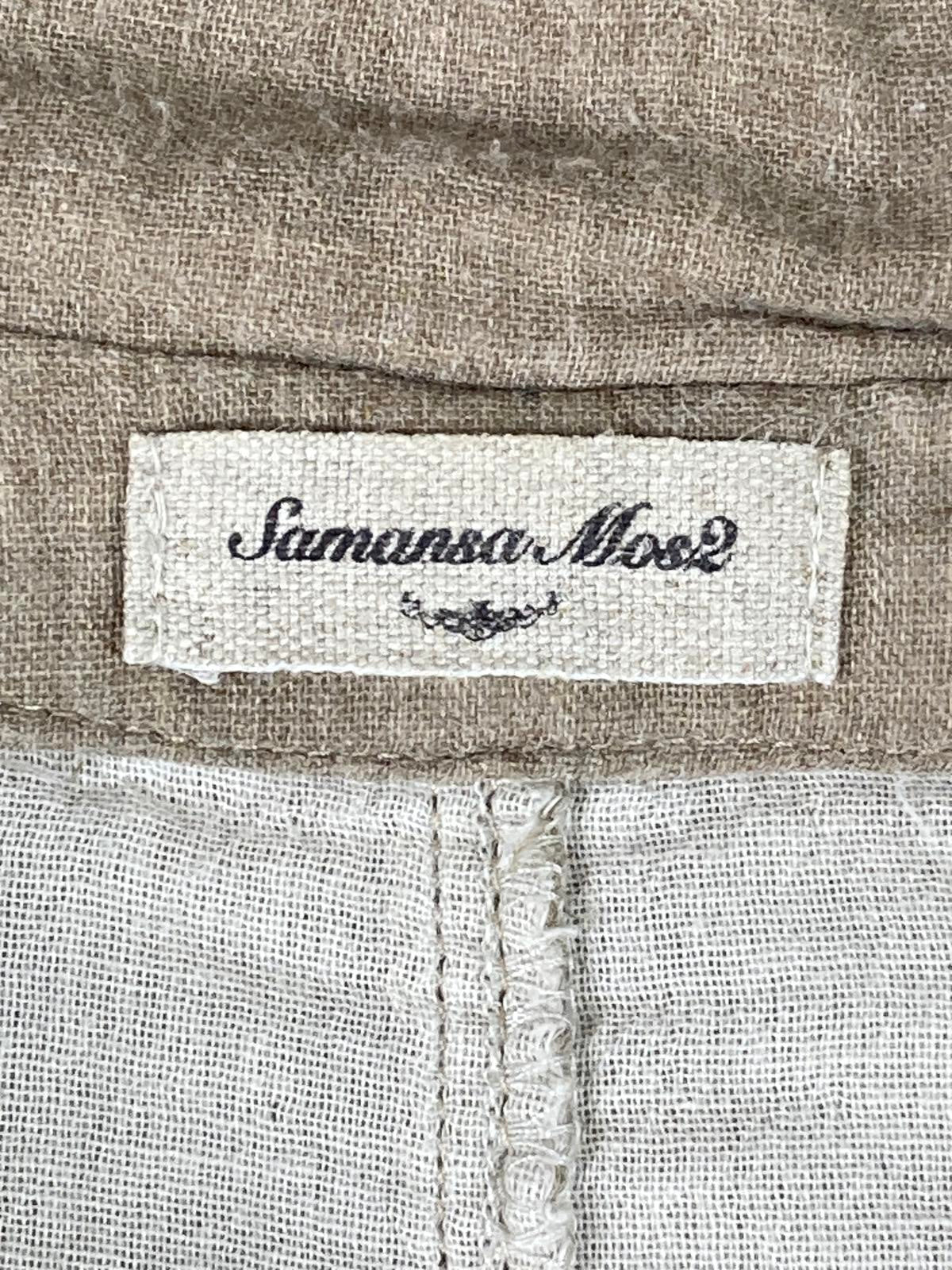 Samansa Mos2 Hooded Wrap Coatigan Long Coat Womens M Beige Cotton Pockets