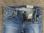 AG Adriano Goldschmied Legging Ankle Jeans Sz 27 Medium Wash Stretch Distressed
