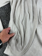 Barefoot Dreams CozyChic Lite Circle Cardigan Sweater M Cream Open Front Pockets