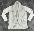 Barefoot Dreams CozyChic Lite Circle Cardigan Sweater M Cream Open Front Pockets