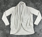 Barefoot Dreams CozyChic Lite Circle Cardigan Sweater M Cream Open Front Pockets