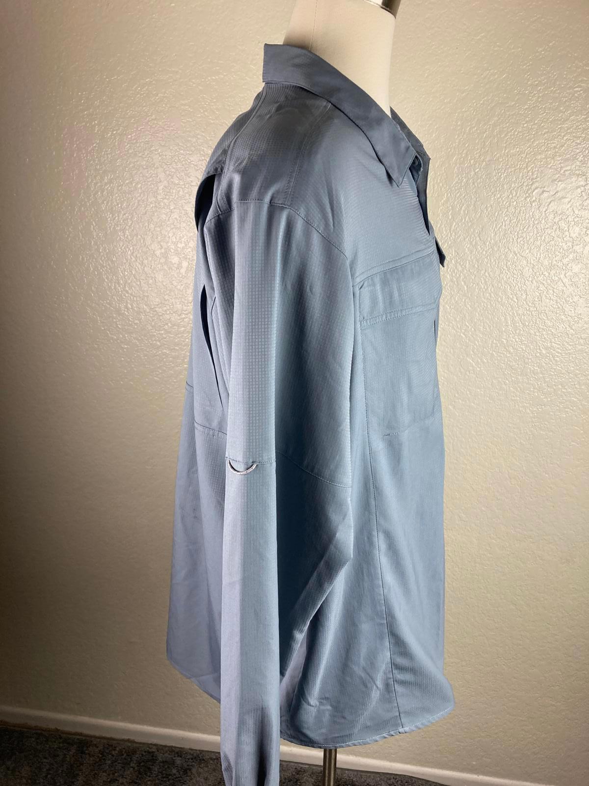 Columbia Sportswear Men’s Sz XXL Gray Long Sleeve Button Front Shirt Mesh Lined