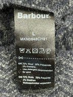 Barbour Beacon Brand Mens L Wool Blend Cardigan Sweater Jacket Herringbone Gray