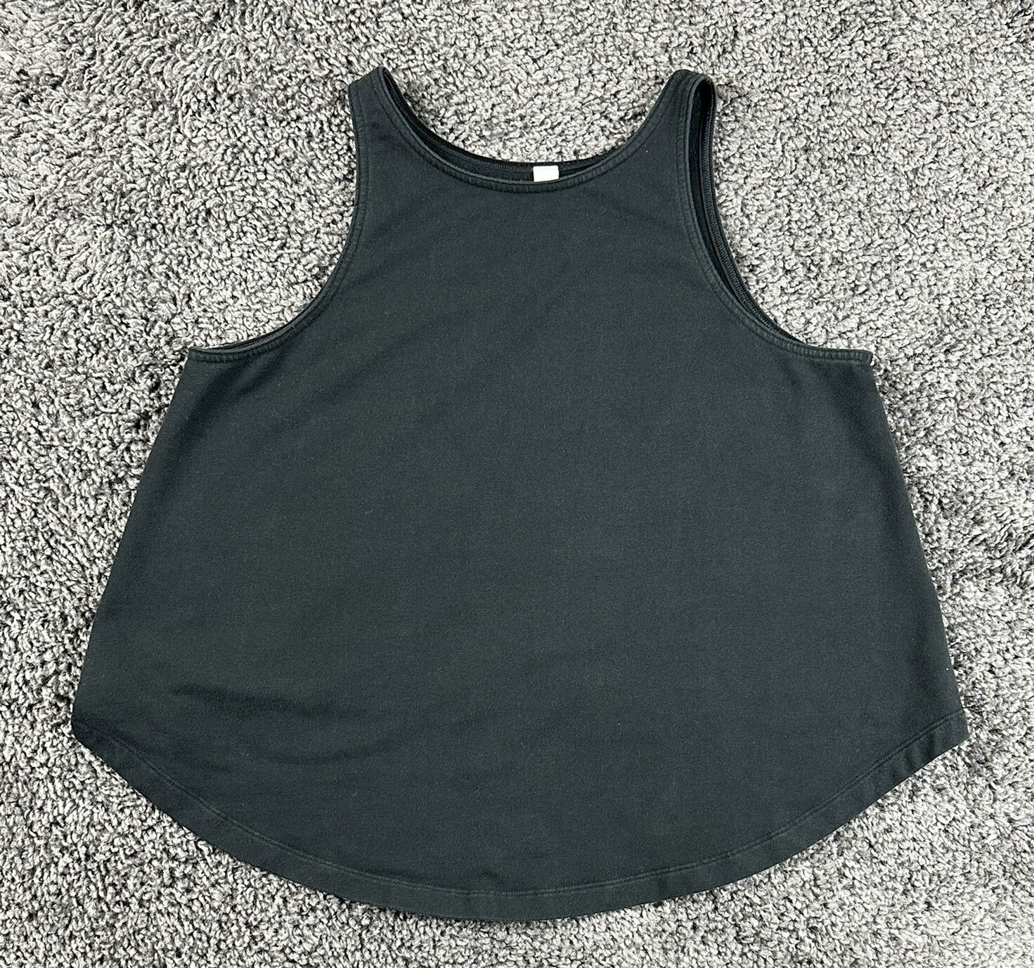 Lululemon Essential High Neck Swing Tank Top Black Cotton Stretch Athletic Sz 4
