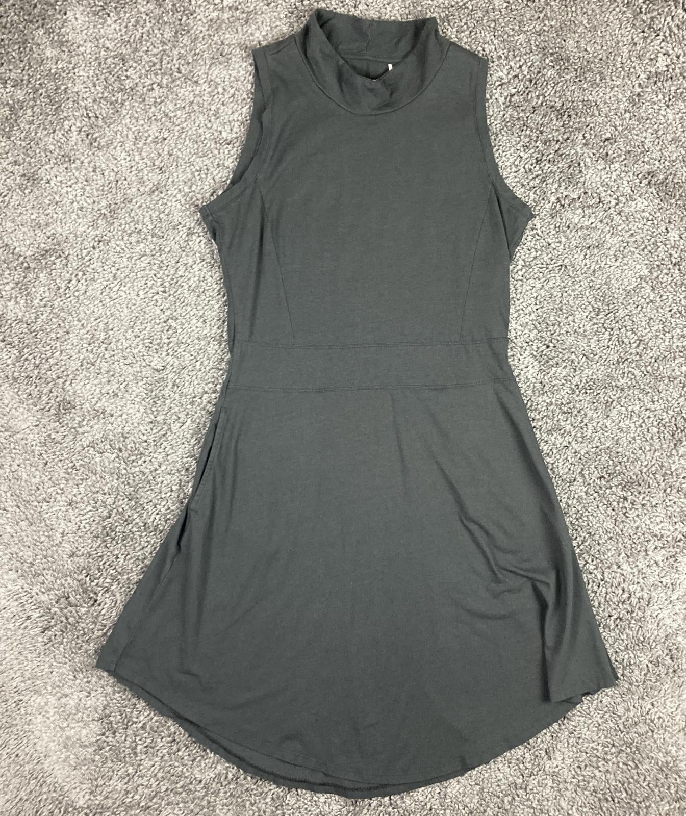 Toad&Co Summerdance Sleeveless Mock Neck Dress Womens Size Medium Black
