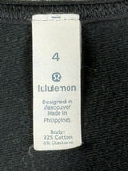 Lululemon Essential High Neck Swing Tank Top Black Cotton Stretch Athletic Sz 4