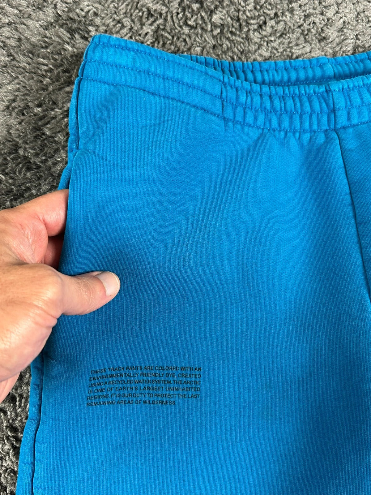 PANGAIA Track Pants Small Blue Organic Cotton Sweatpants Joggers Cuffed 365