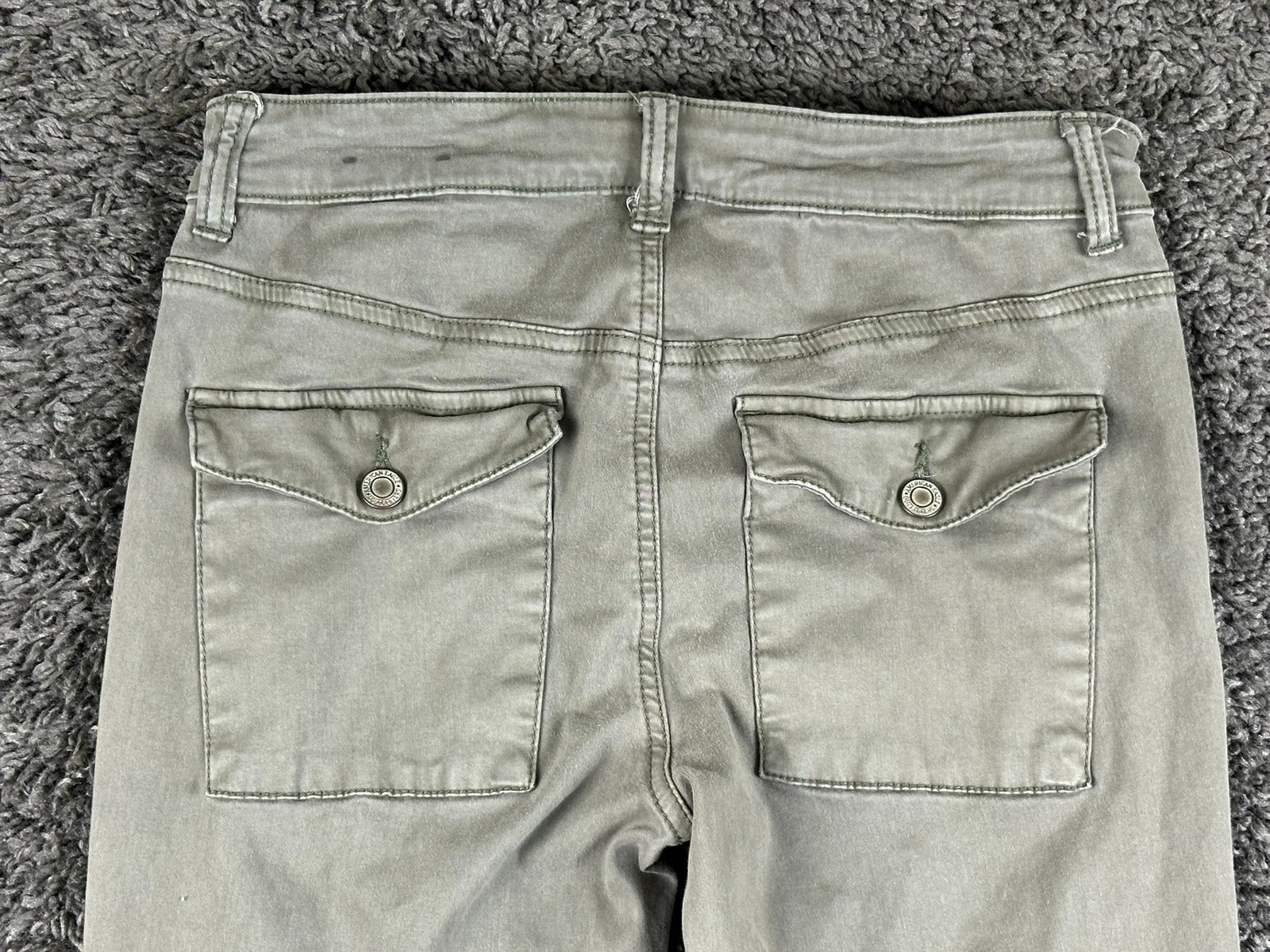 American Eagle  Sateen X Jegging Pants Size 8 Long Olive Green Super Stretch