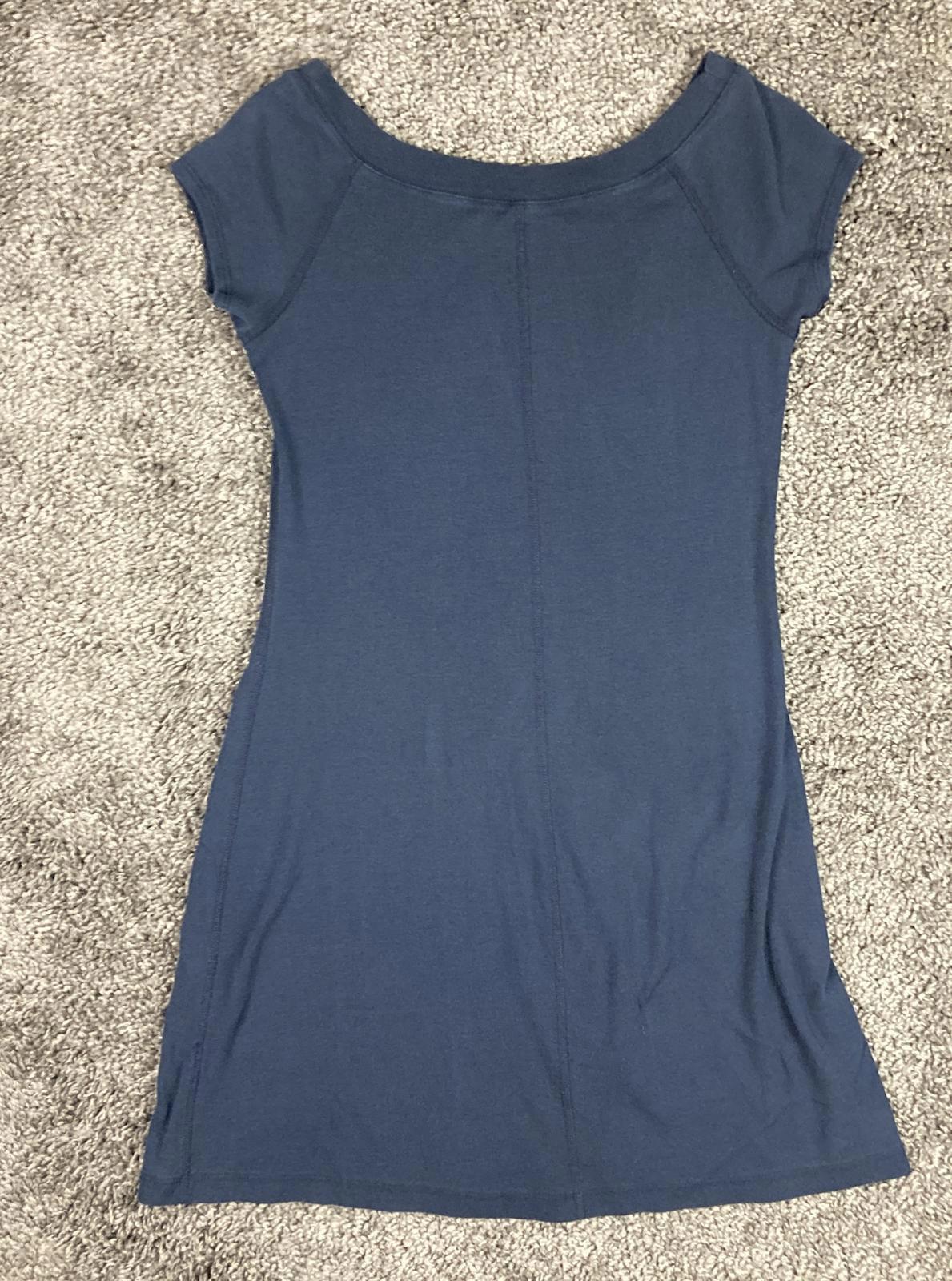 AJ Andrea Jovine Women’s Navy Cotton Sheath Dress Size S Cap Sleeve