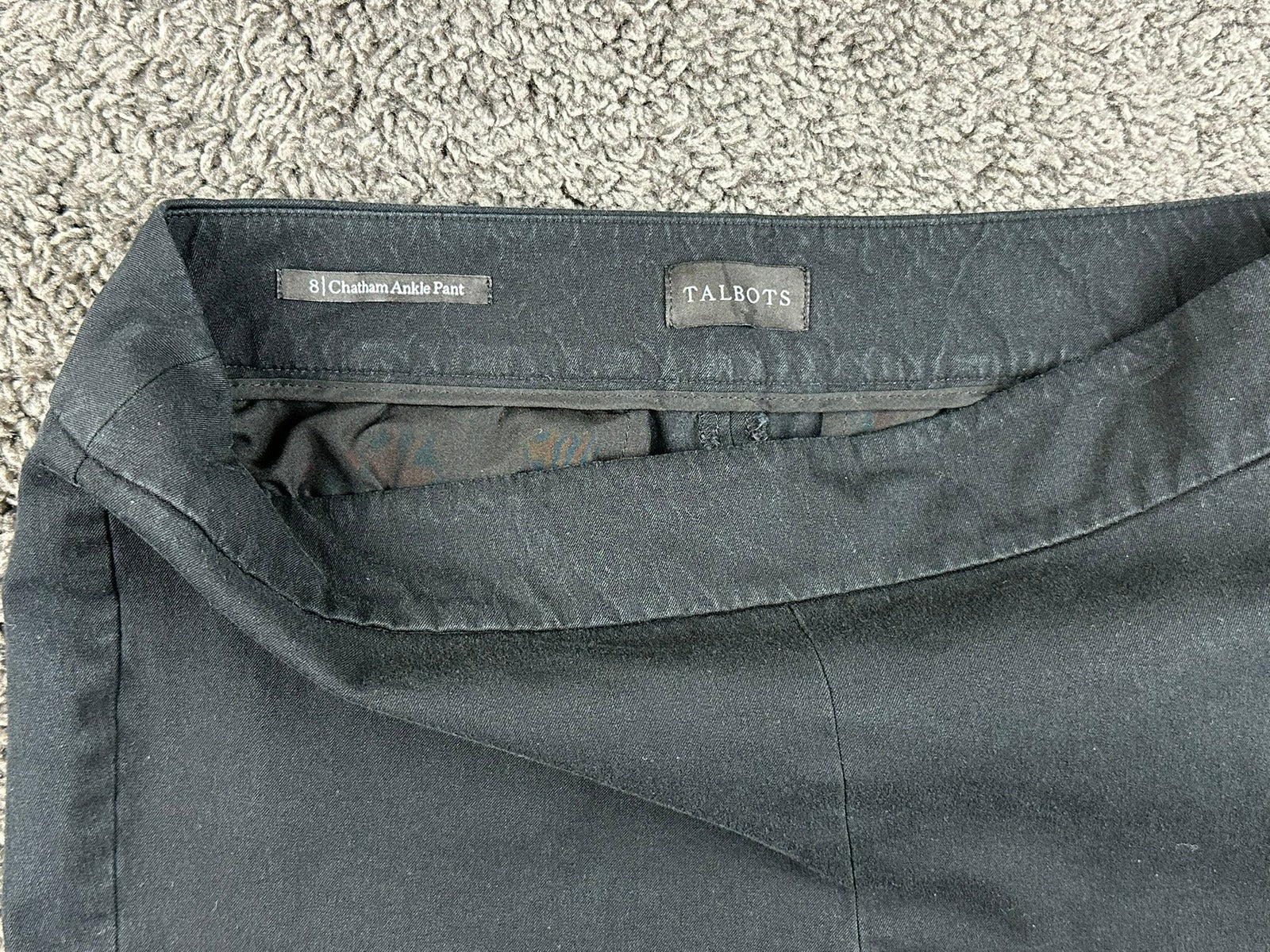 Talbots Chatham Ankle Pants Womens Size 8 Black Stretch Slim Leg Work Career