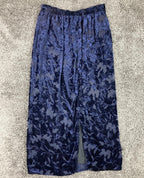 CLIO Velvet Floral Maxi Skirt Womens Medium Navy Blue
