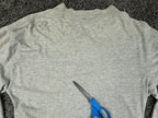 Vintage 90s Disney Mickey Minnie Donald Pluto Embroidered Henley Shirt Grey Sz L