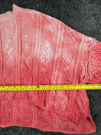 Free People Washed Ashore Women's Medium M Sweater Pink Cable Knit Crop Pullover