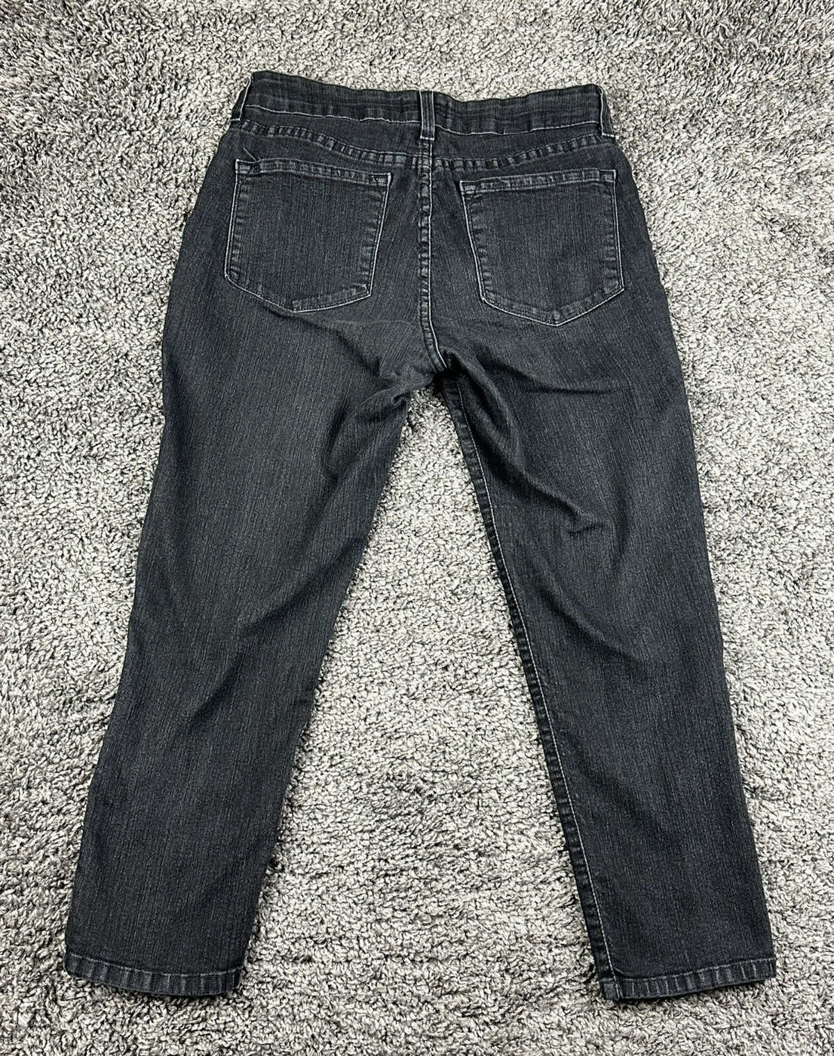 NYDJ Womens 8P Black Stretch Marilyn Straight Crop Ankle Jeans